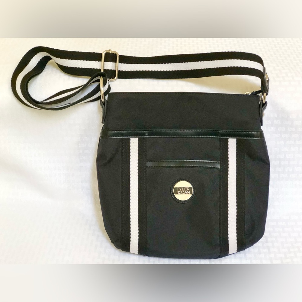 Tyler Rodan Classic Black/White Purse Adjustable Strap Like New